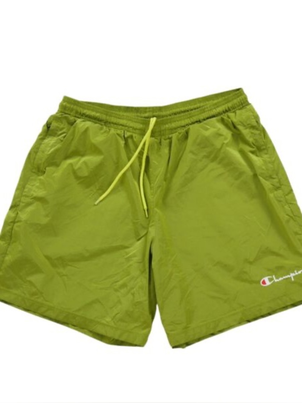 Champion Olive Green Men’s Athletic Nylon Shorts with Logo - XXL